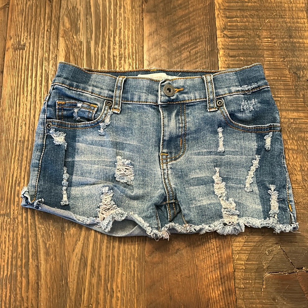 Vintage Havana Distressed Denim / Jean Shorts /Girls 10